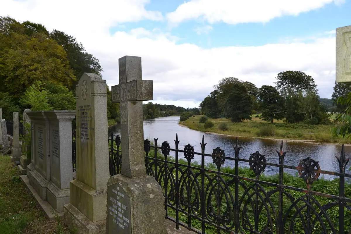 View of the River Dee from Peterculter Graveyard Aberdeenshire