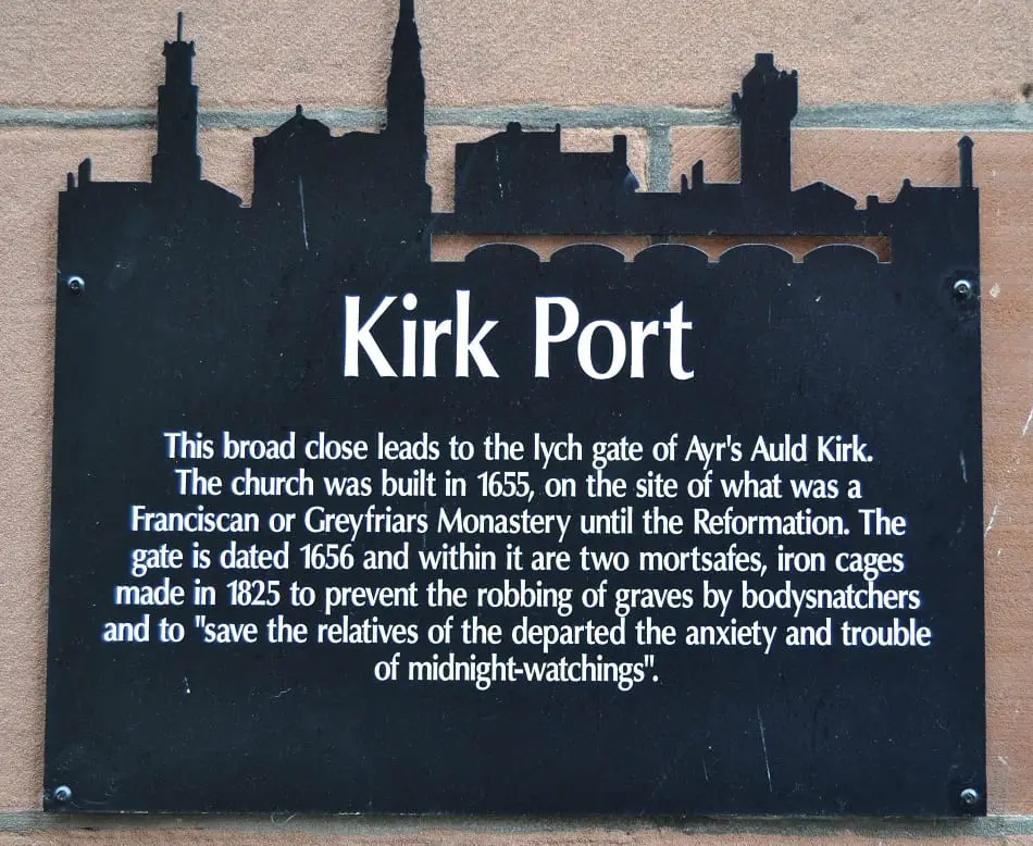 Kirk Port Sign Auld Kirk Ayr