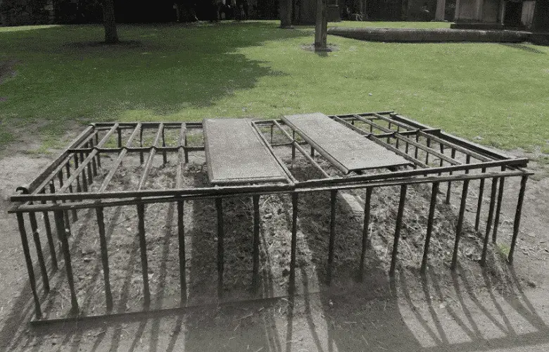 Mortsafe at Greyfriars Kirkyard Edinburgh 