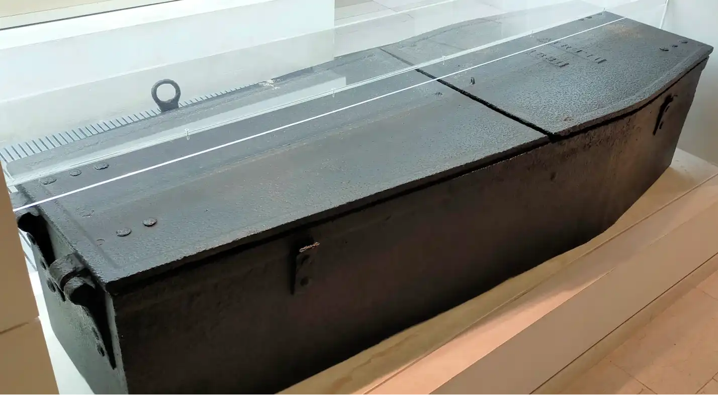 Iron Mortsafe in Daith Comes In Gallery National Museum Scotland