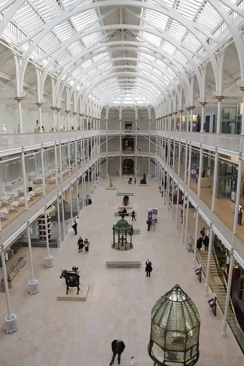 View of main gallery at National Museums Scotland in Edinburgh