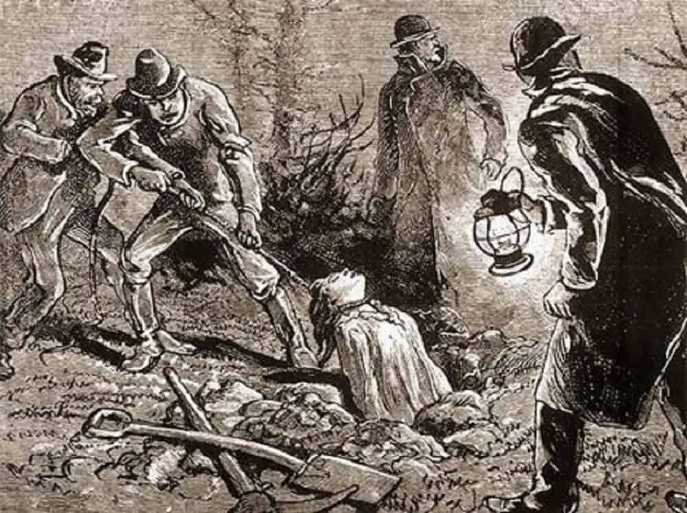 Body Snatchers removing a corpse