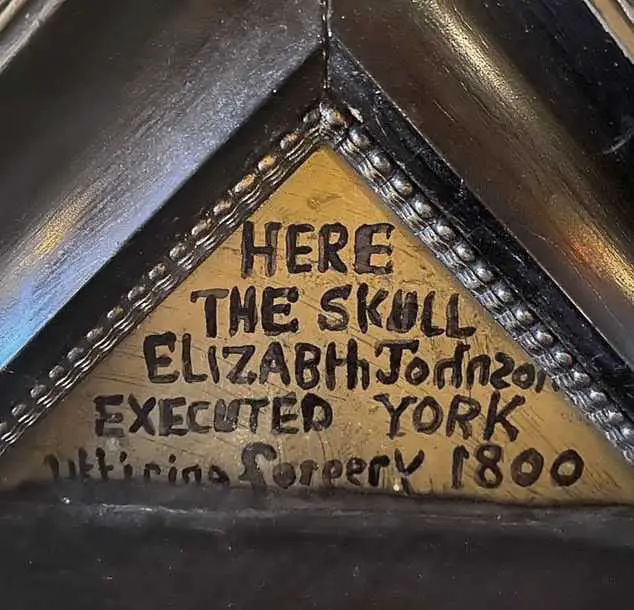 Skull of Elizabeth Johnson The Golden Fleece York 