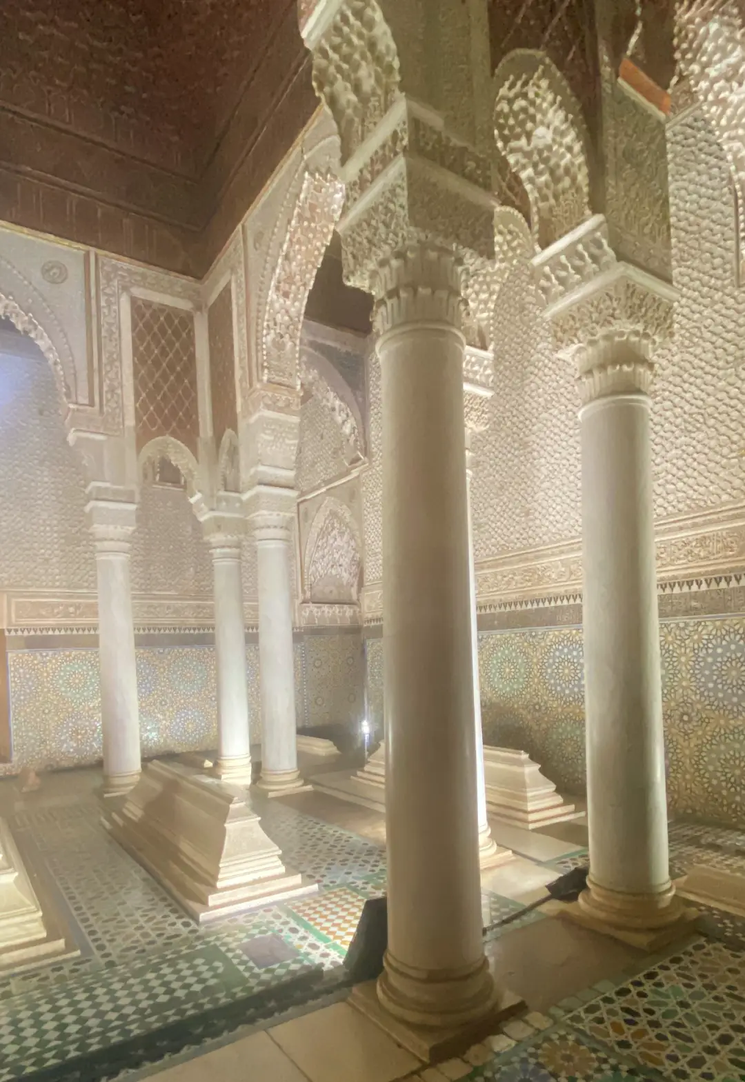 Chamber of the Twelve Columns Saadian Tombs Marrakesh
