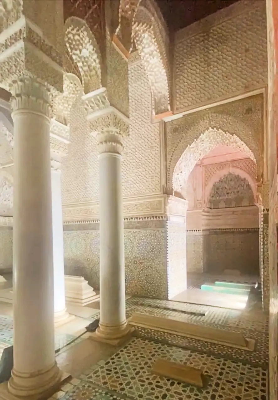 Chamber of the Three Niches Saadian Tombs Marrakesh