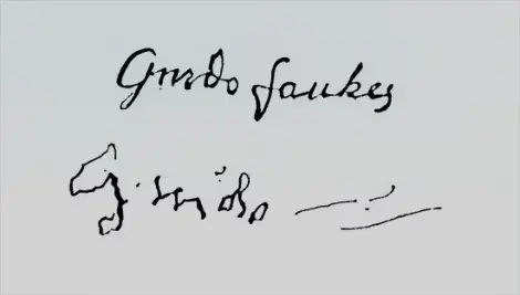 Guy Fawkes Signature after the Rack